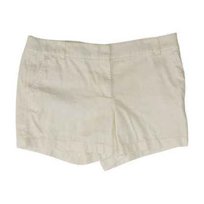 White Solid Chino Shorts