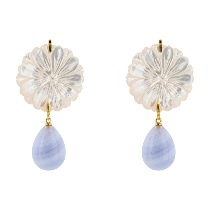 Costume Mother Of Pearl Drop Earrings
