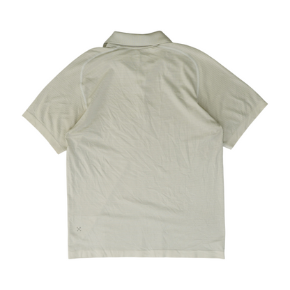 Tan Striped Short Sleeve Polo
