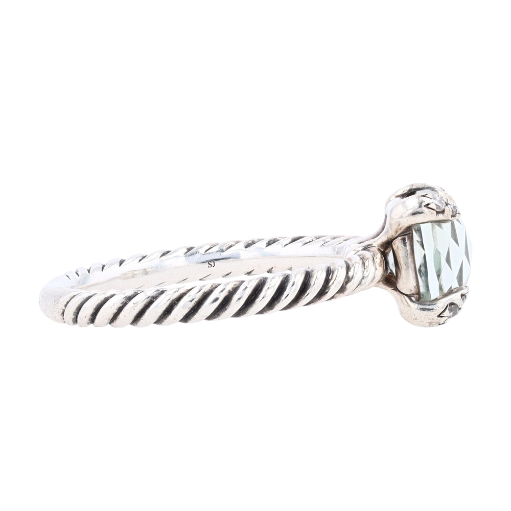 2 3/8 ctw Sterling Silver Prasiolite Fashion Ring