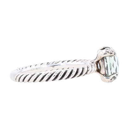 2 3/8 ctw Sterling Silver Prasiolite Fashion Ring