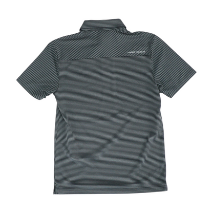 Gray Striped Short Sleeve Polo