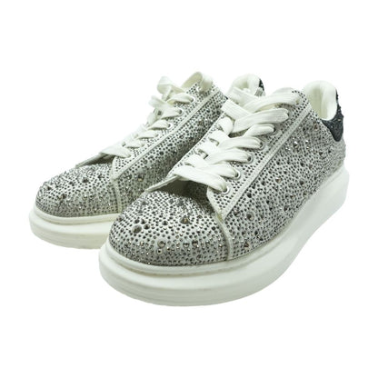 Silver Lace-Up Casual Shoes