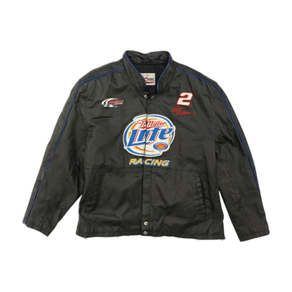 Vintage Rusty Wallace  Miller Lite Leather Jacket