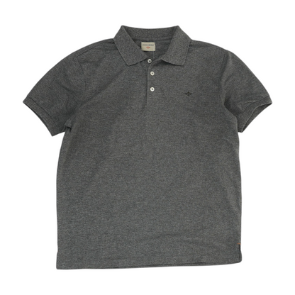 Gray Solid Short Sleeve Polo
