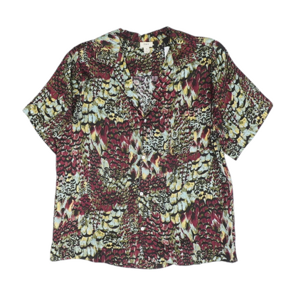 Green Print Button Down