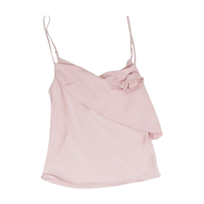 Pink Solid Sleeveless Blouse