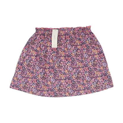 Purple Floral Midi Skirt