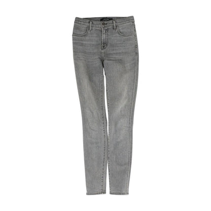 Gray Solid Mid Rise Jeans