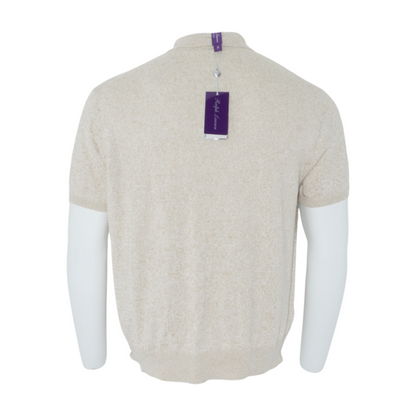 Silk-Linen Blend Knit Short Sleeve Polo