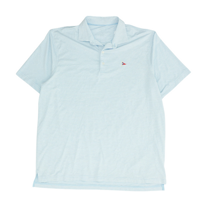 Blue Striped Short Sleeve Polo