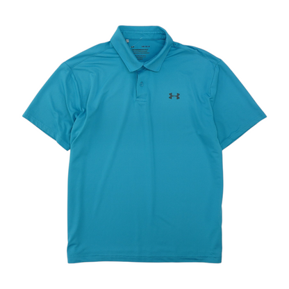 Blue Solid Short Sleeve Polo