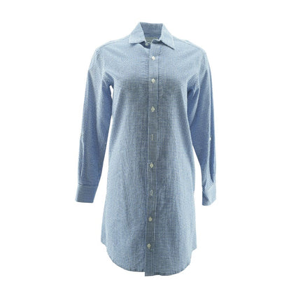 Blue Check Formal Mini Dress