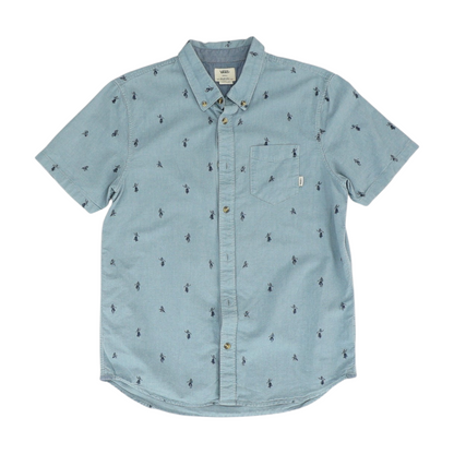 Blue Print Short Sleeve Button Down