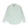 Green Solid Long Sleeve Button Down