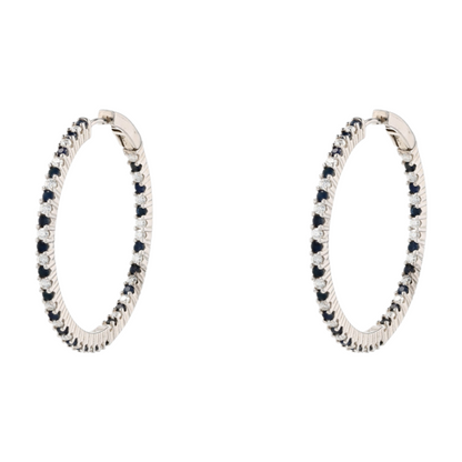 Sterling Silver Moissanite Hoop Earrings