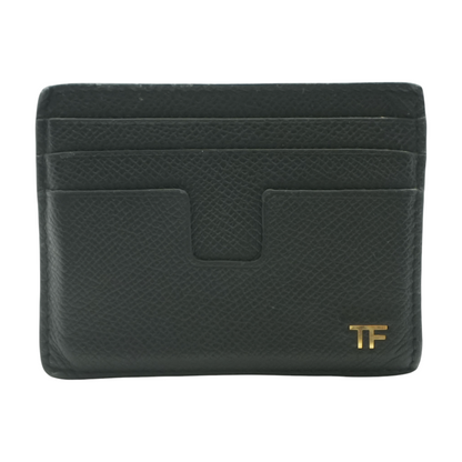 Black Small Grain Leather Cardholder