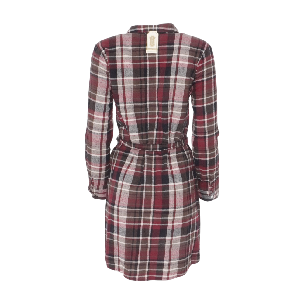 Burgundy Plaid Mini Dress