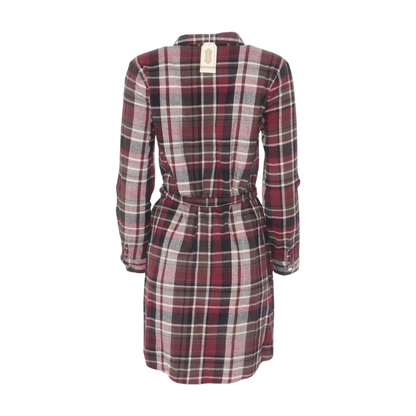 Burgundy Plaid Mini Dress
