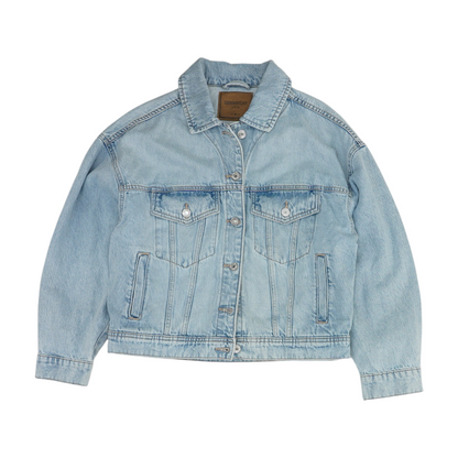 Blue Solid Denim Jacket