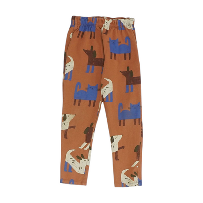 Brown Graphic Active Pants