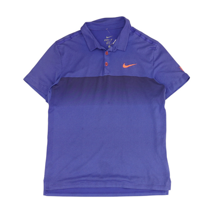 Blue Color Block Short Sleeve Polo