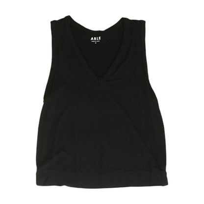Black Solid Sleeveless Blouse