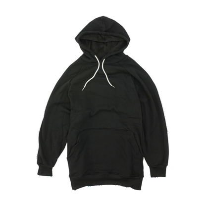 Black Plus Size Solid Hoodie Pullover