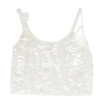 Beige Solid Sleeveless Blouse