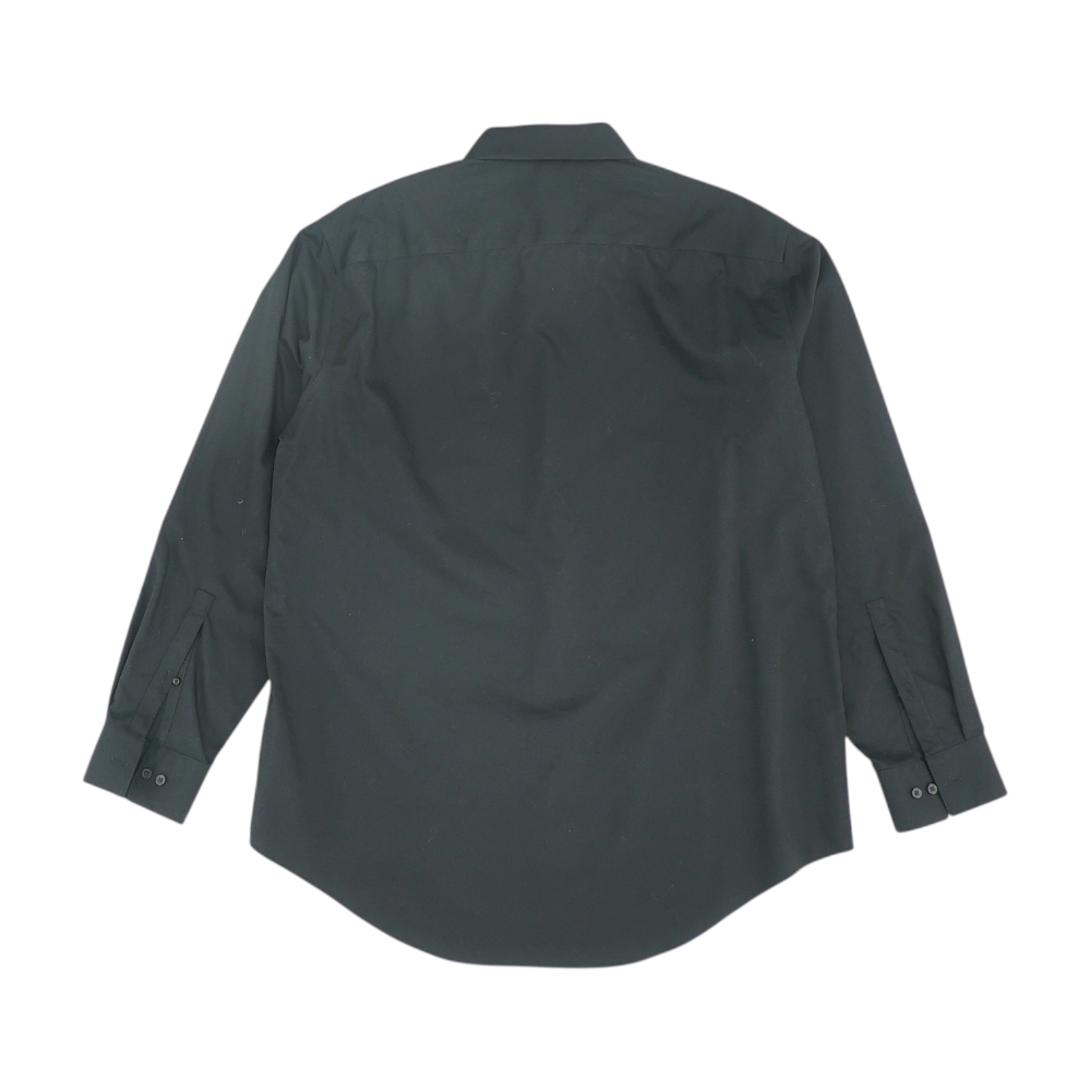 Black Solid Long Sleeve Button Down