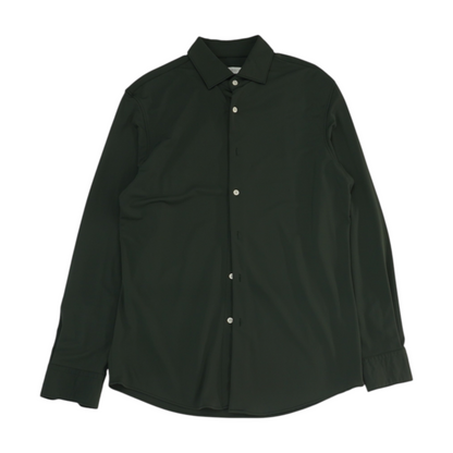 Green Solid Long Sleeve Button Down