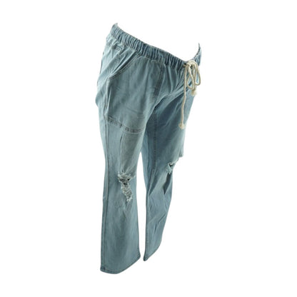 Blue Low Rise Regular Maternity Jeans