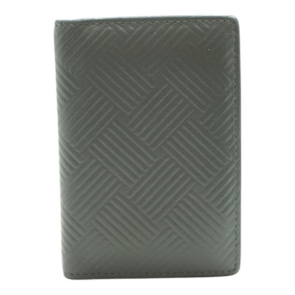 Gray Embossed Leather Bifold Card Holder