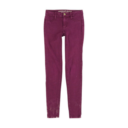 Purple Solid Regular Jeans