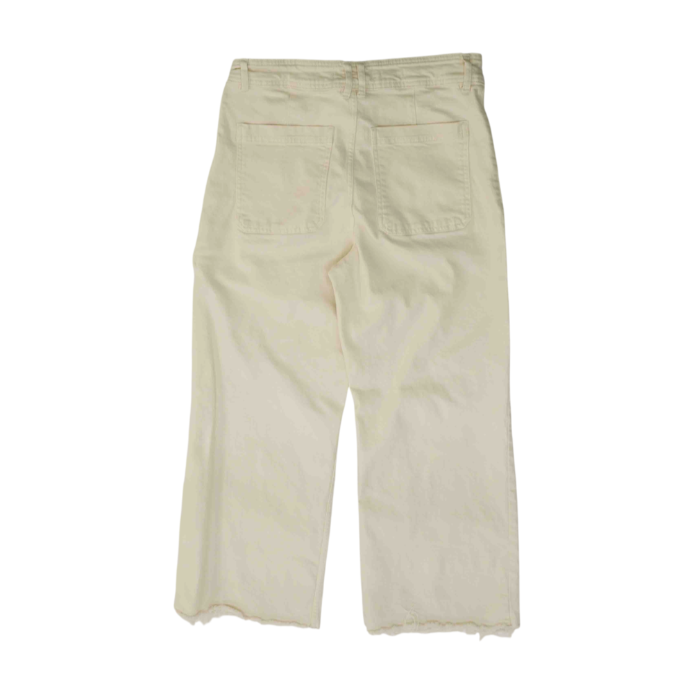 Cream Wide Leg Jeans