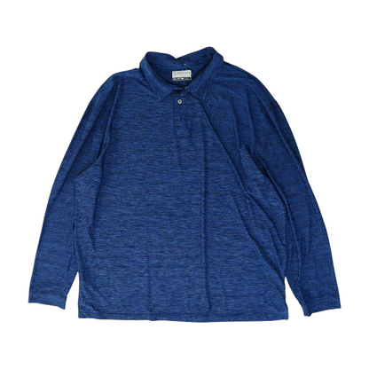 Blue Abstract Long Sleeve Polo