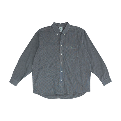 Blue Solid Long Sleeve Button Down