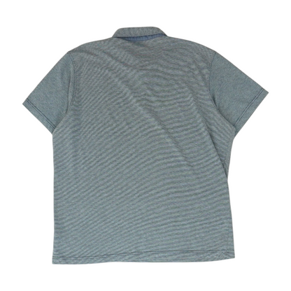 Navy Striped Short Sleeve Polo