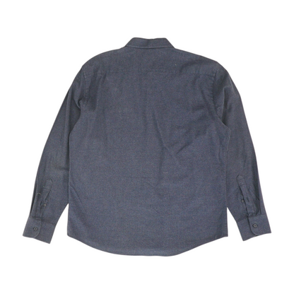 Blue Solid Flannel Button Down