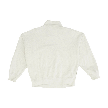 Beige Solid 1/4 Zip Pullover