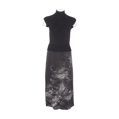 Black Print Midi Dress