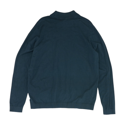 Blue Solid Pullover Sweater