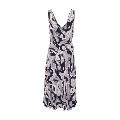 Tan Print Midi Dress