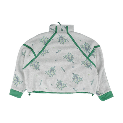 White Abstract 1/4 Zip Pullover