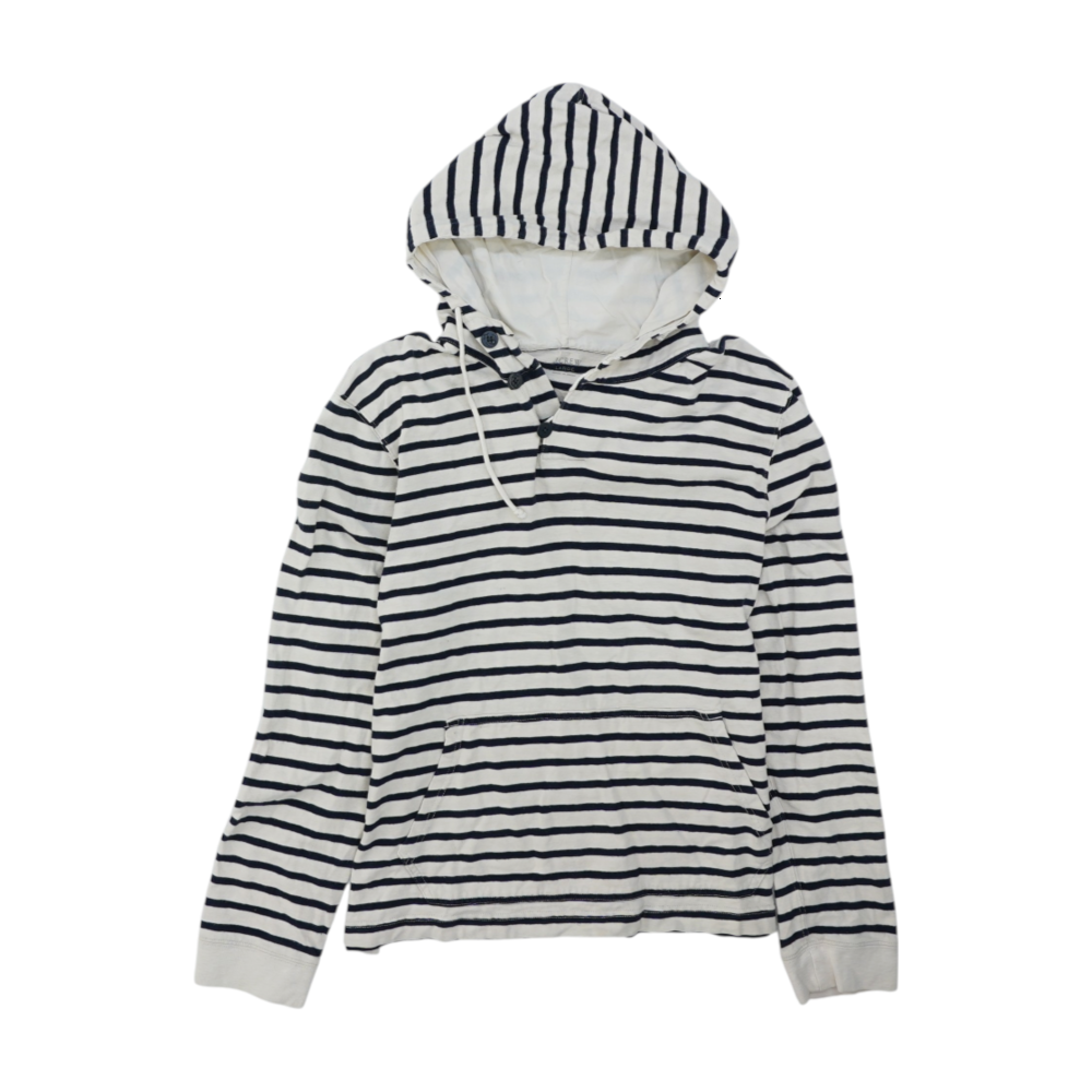 Beige Striped Henley T-Shirt