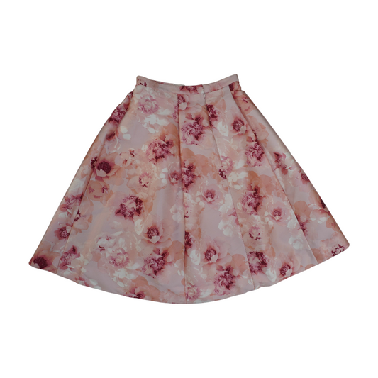 Pink Floral Midi Skirt