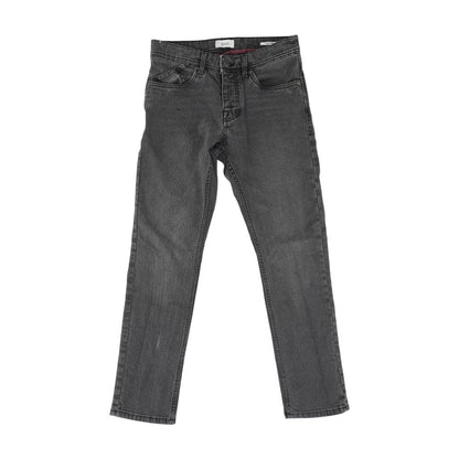 Gray Solid Straight Jeans