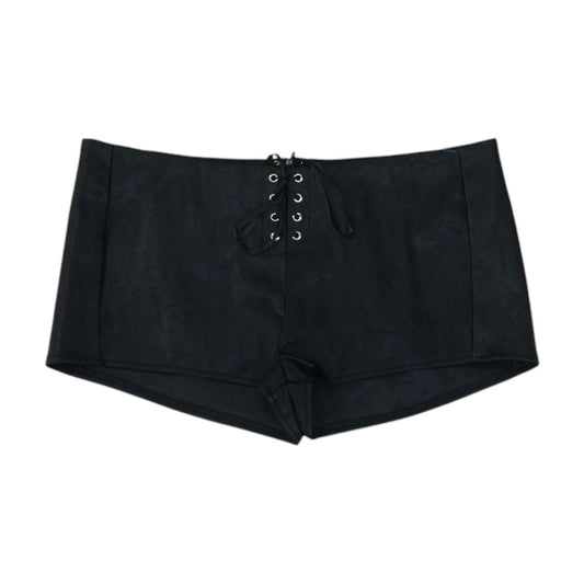Black Faux Leather Shorts