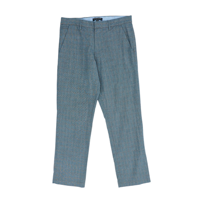 Gray Plaid Straight Pants