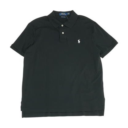 Black Solid Short Sleeve Polo